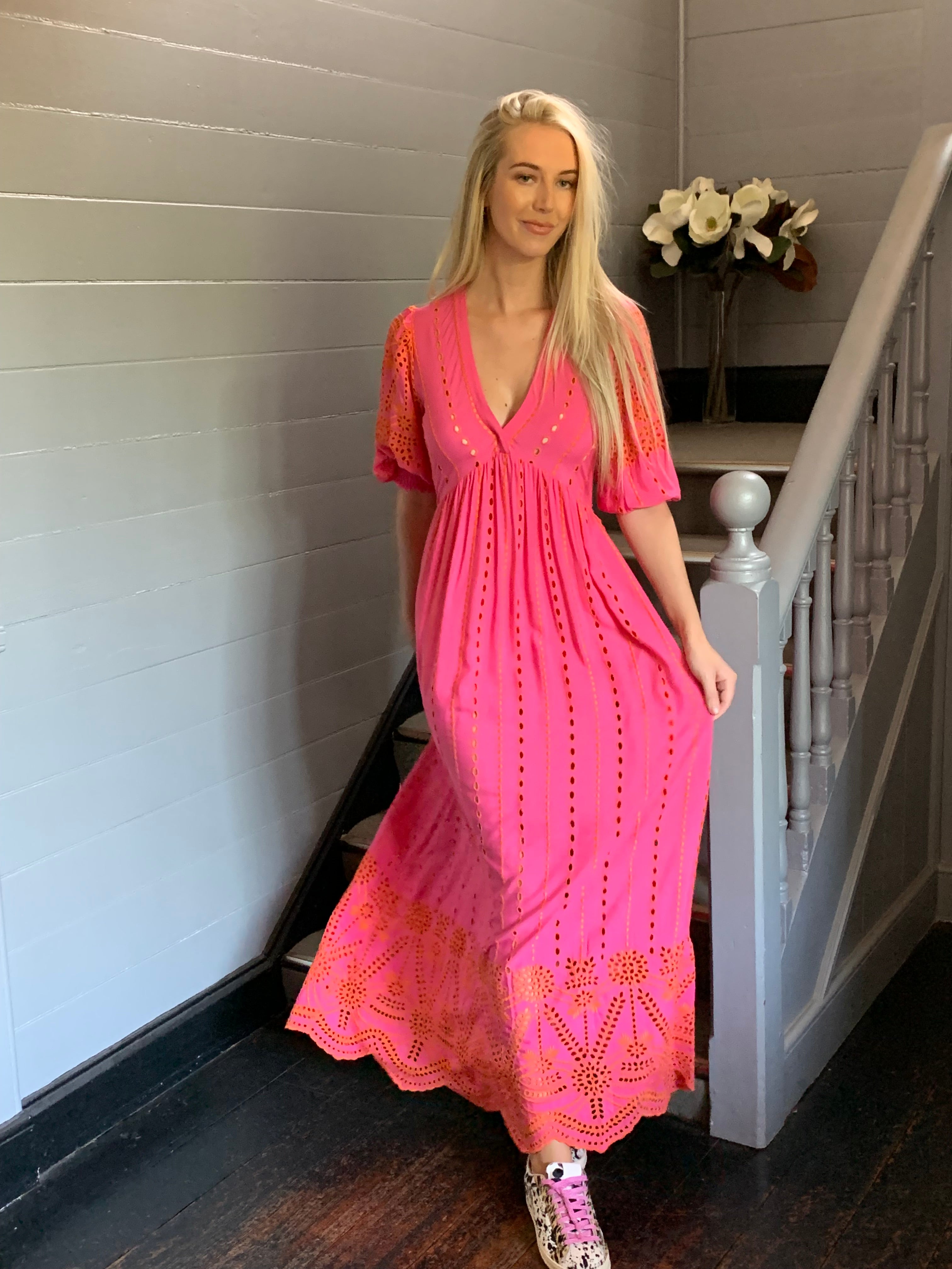Marcie Pink Lace Dress