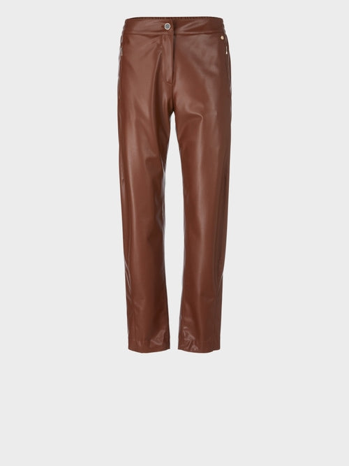 Casual pants in faux nappa leather