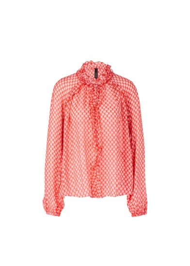 Blouse with Rouched Details Tangerine