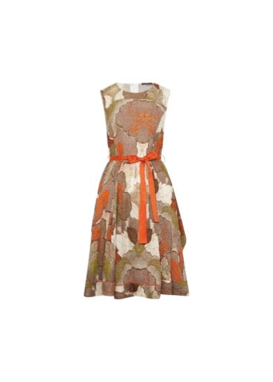 Sonata A-line Dress in Floral Printed Crepone