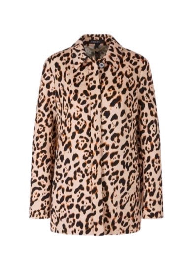 Leopard shirt jacket in scuba jersey