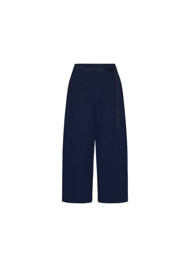 Concur Navy Embroidered Cotton Pants